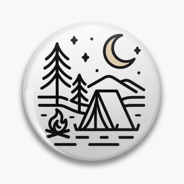 Item preview, Minimalist Camping Line Art – Bold Contour Tent & Trees Scene | Adventure Nature Illustration with Transparent Background designed and sold by Memorph.