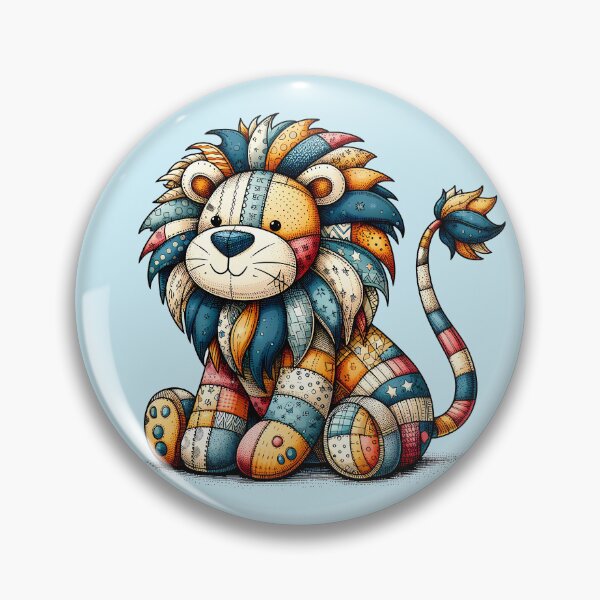 Item preview, Colorful Lion - Patchwork Animal designed and sold by PawPrintStyles.