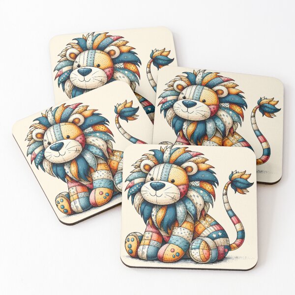 Item preview, Colorful Lion - Patchwork Animal designed and sold by PawPrintStyles.