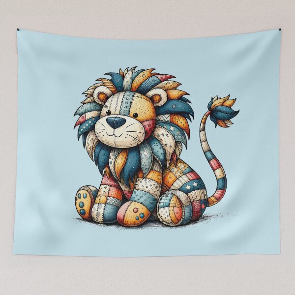 Item preview, Colorful Lion - Patchwork Animal designed and sold by PawPrintStyles.