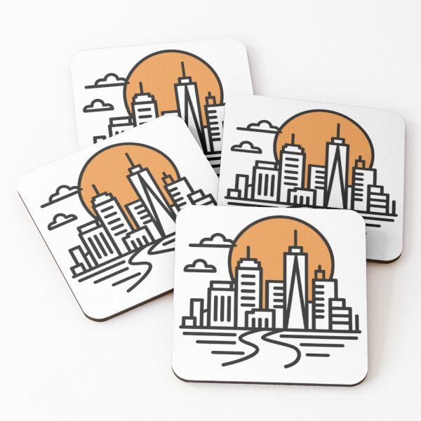Item preview, Minimal Cityscape Line Art – Bold Urban Silhouette with Sunset Touch | Modern Skyline Design on Transparent Background designed and sold by Memorph.