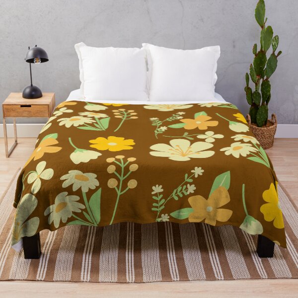 Artikelvorschau, Lispe Boho Retro Blumendesign – Warme gelbe Wildblumen-Vibes entworfen und verkauft von Lispe-Designs.