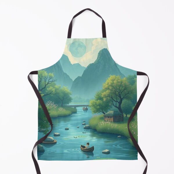 Item preview, Ghibli Inspired Nature River Art designed and sold by Kleonchik.