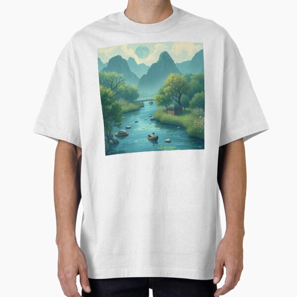 Artikel-Vorschau von Von Ghibli inspirierte Natur-Flusskunst, designt und verkauft von Kleonchik.
