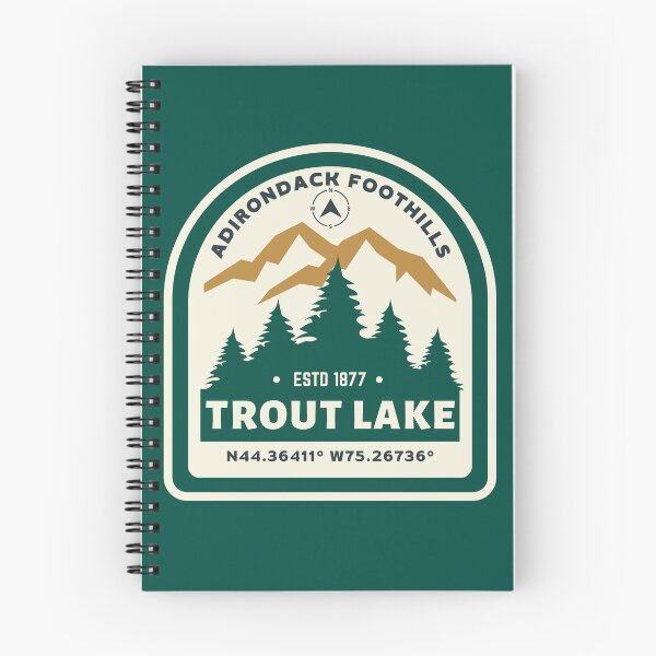 Item preview, Trout Lake Adirondack Foothills est 1877 map coordinates compass NY designed and sold by CreativeCurious.