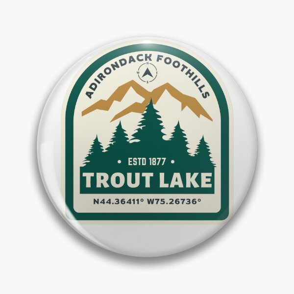 Item preview, Trout Lake Adirondack Foothills est 1877 map coordinates compass NY designed and sold by CreativeCurious.