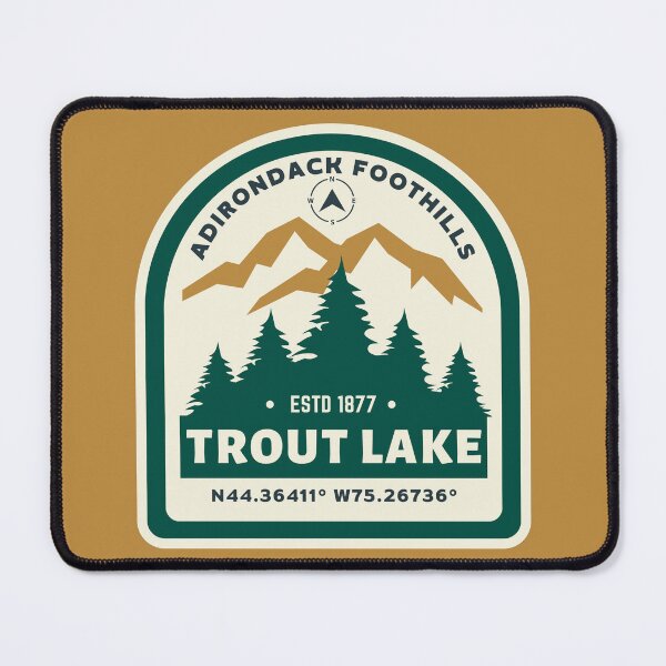 Item preview, Trout Lake Adirondack Foothills est 1877 map coordinates compass NY designed and sold by CreativeCurious.