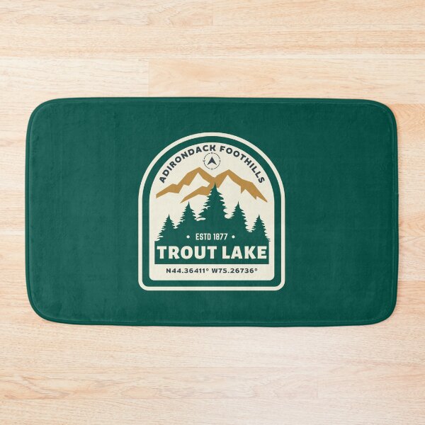 Item preview, Trout Lake Adirondack Foothills est 1877 map coordinates compass NY designed and sold by CreativeCurious.