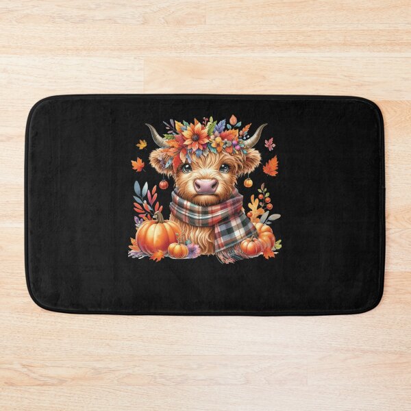 Item preview, Fall Highland Cow with Pumpkin and Floral Crown  designed and sold by diyoor.