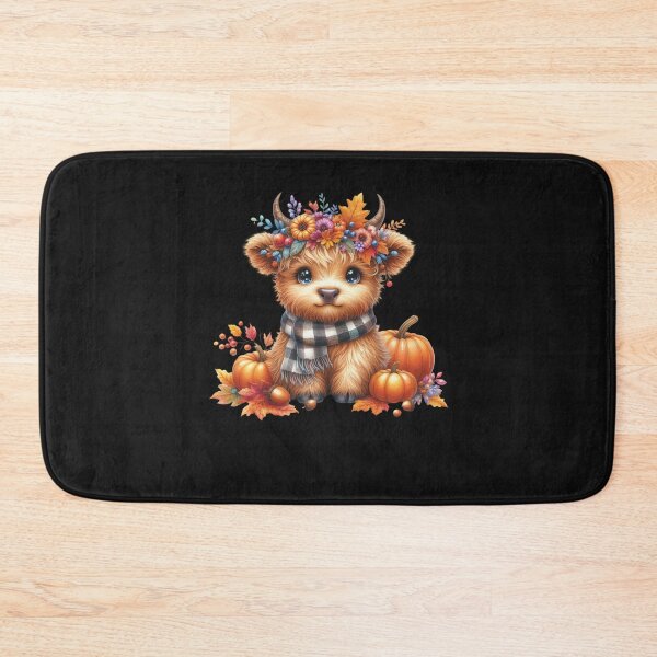 Item preview, Fall Highland Cow with Pumpkin and Floral Crown  designed and sold by diyoor.