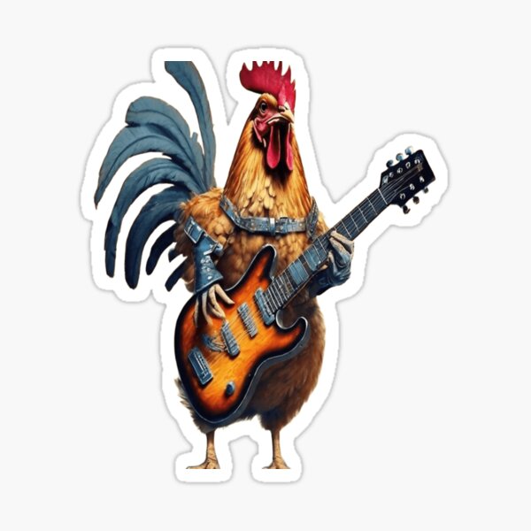 Item preview, "Rocking Rooster: The Guitarist Cockerel" designed and sold by Artisticanvas.