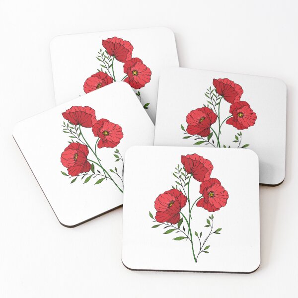 Item preview, Poppy flower design | simple | watercolor drawing designed and sold by Adams-Lilith.