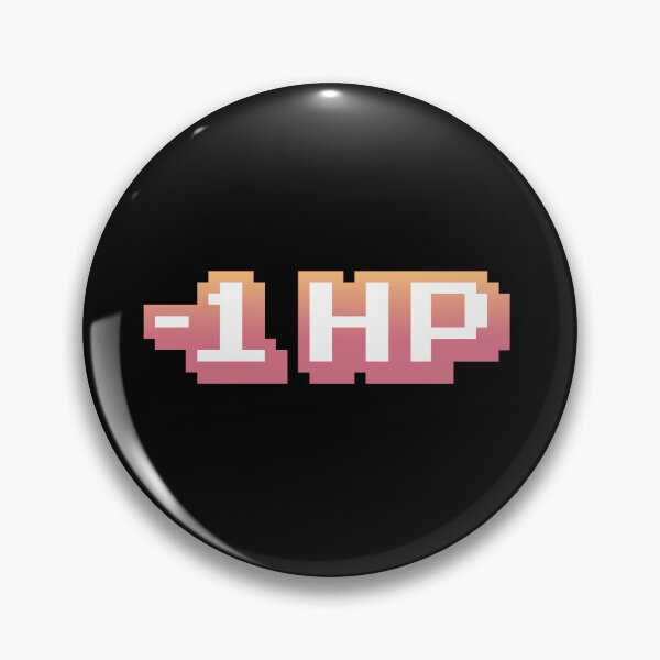 Item preview, -1 HP, Gaming Memes in Peach Pixel Typography designed and sold by Memes N Lore .