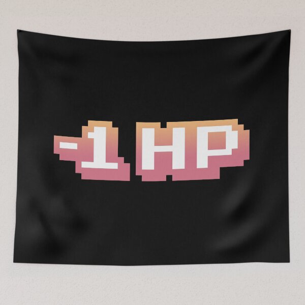 Item preview, -1 HP, Gaming Memes in Peach Pixel Typography designed and sold by Memes N Lore .