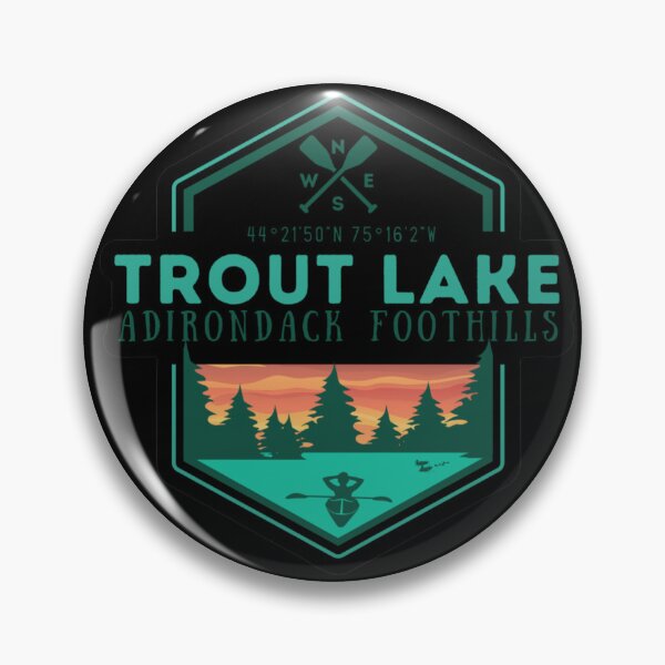 Item preview, Geometric Trout Lake Adirondack Foothills NESW oars coordinates kayak sunset designed and sold by CreativeCurious.