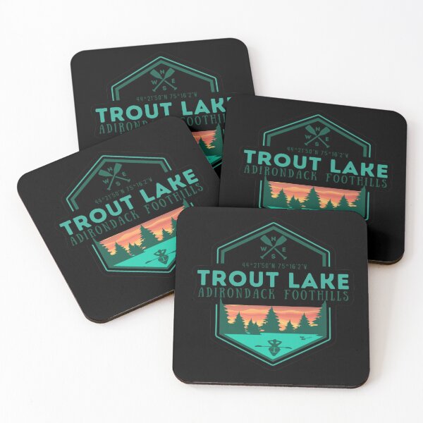 Item preview, Geometric Trout Lake Adirondack Foothills NESW oars coordinates kayak sunset designed and sold by CreativeCurious.