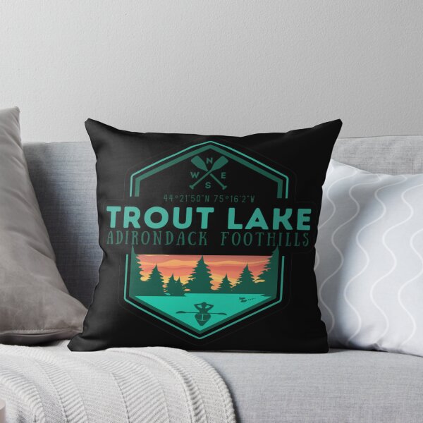 Item preview, Geometric Trout Lake Adirondack Foothills NESW oars coordinates kayak sunset designed and sold by CreativeCurious.