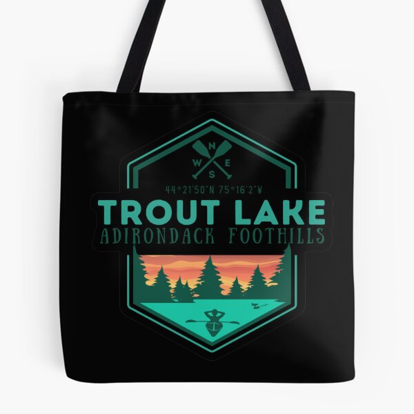 Item preview, Geometric Trout Lake Adirondack Foothills NESW oars coordinates kayak sunset designed and sold by CreativeCurious.