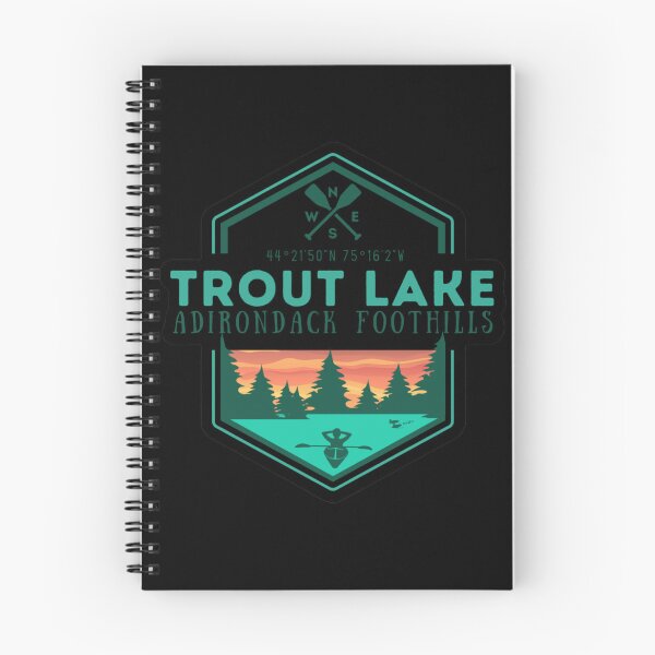 Item preview, Geometric Trout Lake Adirondack Foothills NESW oars coordinates kayak sunset designed and sold by CreativeCurious.