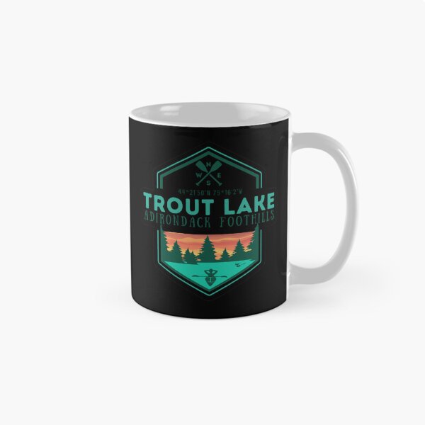 Item preview, Geometric Trout Lake Adirondack Foothills NESW oars coordinates kayak sunset designed and sold by CreativeCurious.