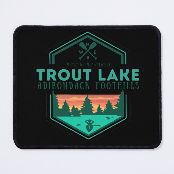 Item preview, Geometric Trout Lake Adirondack Foothills NESW oars coordinates kayak sunset designed and sold by CreativeCurious.