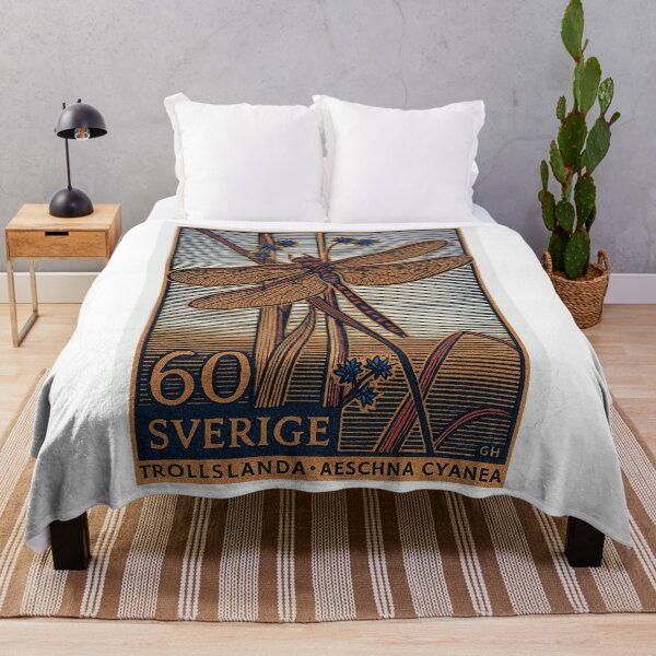 Item preview, Sweden Dragonfly Stamp Poster designed and sold by retrographics.