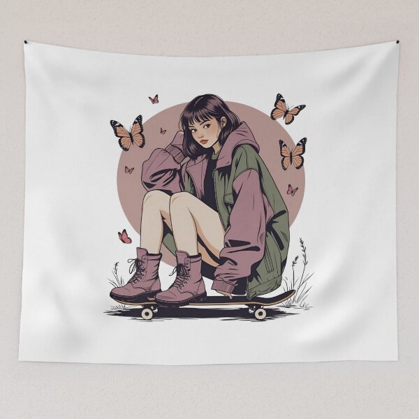 Item preview, Soft Rebellion – Butterfly Skater Girl Grunge Aesthetic designed and sold by MOTAS FASHION .