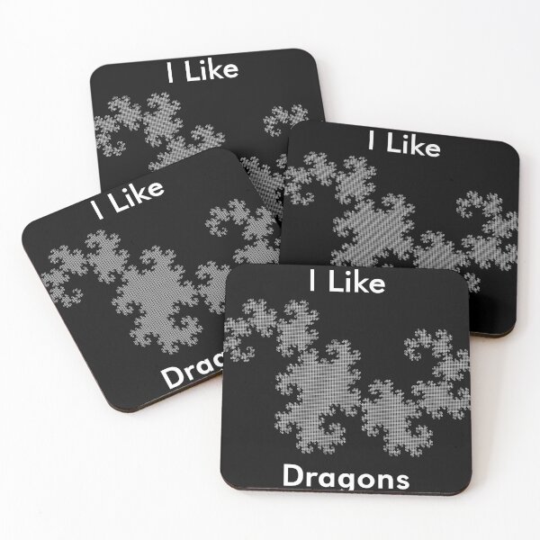 Item preview, "I Like Dragons" Dragon Curve Fractal designed and sold by Dave LeCompte's Big Dice Games Shop.
