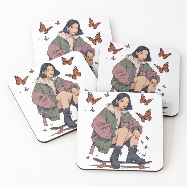 Item preview, Chica patinadora independiente: arte urbano con estética de mariposa designed and sold by MOTAS Graphics .