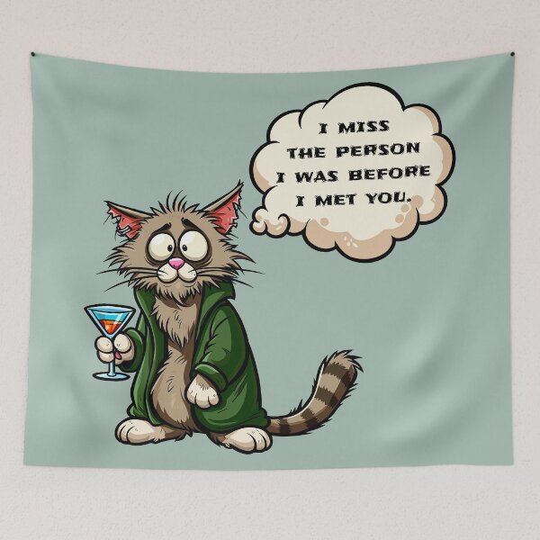 Item preview, I Miss the Person I Was Before I Met You Cat designed and sold by Ghost on Toast.