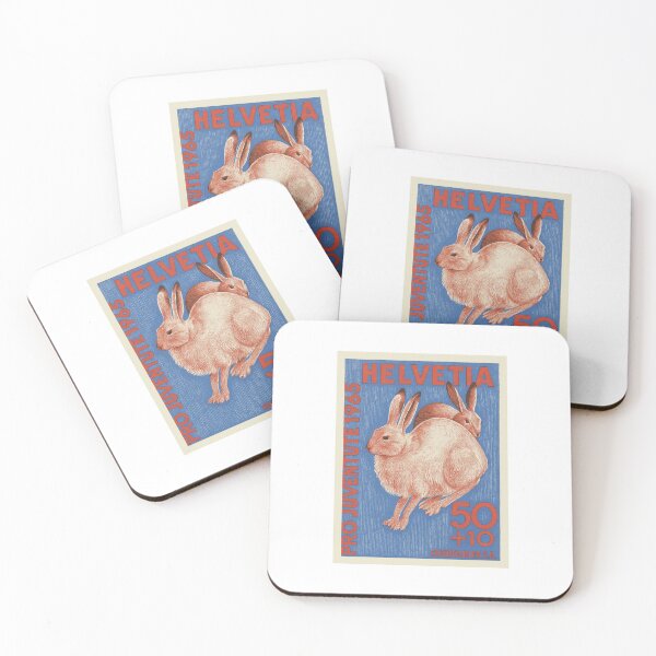 Item preview, Switzerland White Mountain Hares Stamp Poster designed and sold by retrographics.