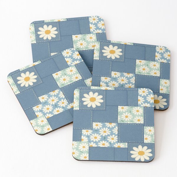 Item preview, Denim Daisy Print designed and sold by Dizzy Dog Designs.