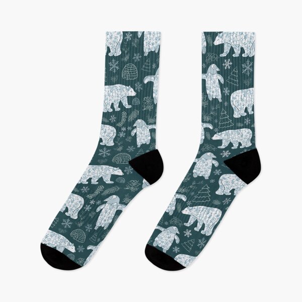 Item preview, Winter Wonderland - Whimsical Botanical Penguin and Polar Bears designed and sold by holu_designs.