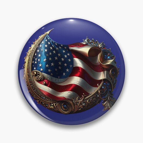 Item preview, A detailed emblem featuring the American flag designed and sold by Nok-Thep.
