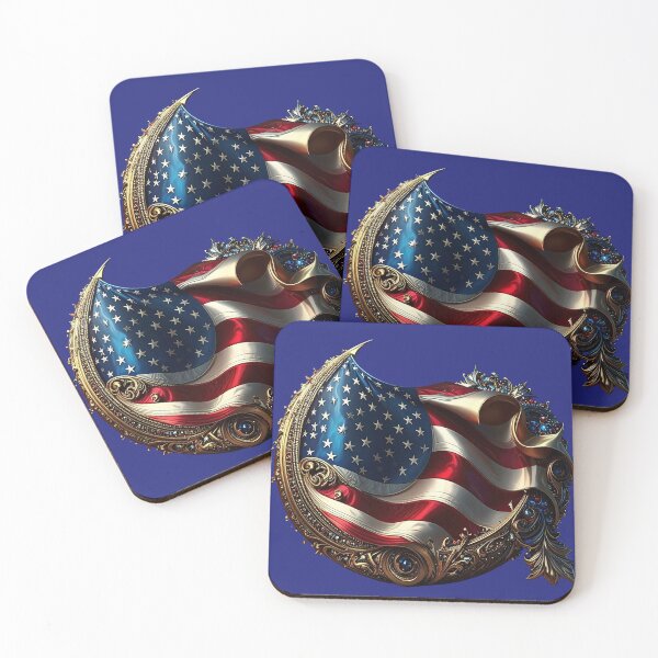Item preview, A detailed emblem featuring the American flag designed and sold by Nok-Thep.