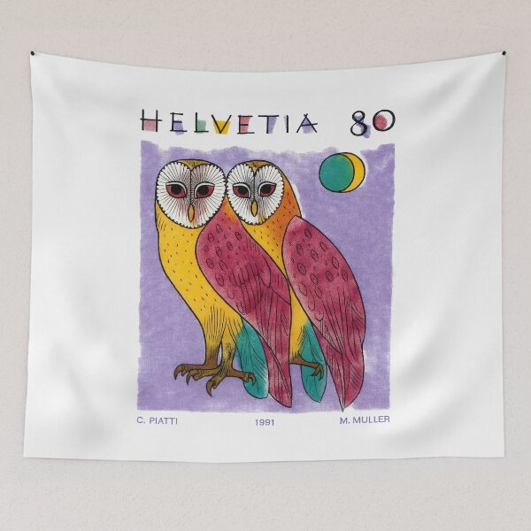 Item preview, 1991 Switzerland Owls Postage Stamp designed and sold by retrographics.