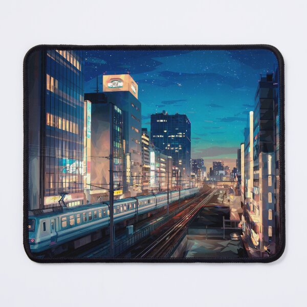 Item preview, Tokyo train landscape painting at night designed and sold by jbfart.