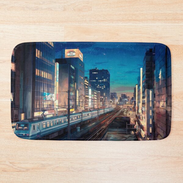 Item preview, Tokyo train landscape painting at night designed and sold by jbfart.