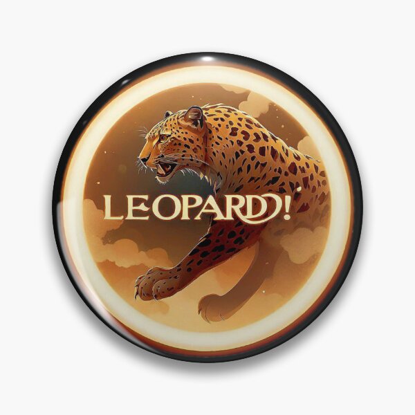 Item preview, Image 3/6 of a fantasy leopard with the large phrase "LEOPARD!" in the center inside a circle. designed and sold by Giulivo Store Graphic.