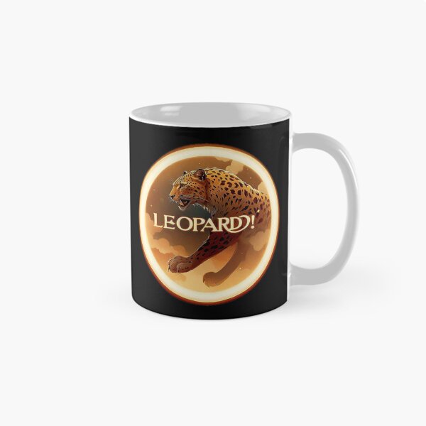 Item preview, Image 3/6 of a fantasy leopard with the large phrase "LEOPARD!" in the center inside a circle. designed and sold by Giulivo Store Graphic.