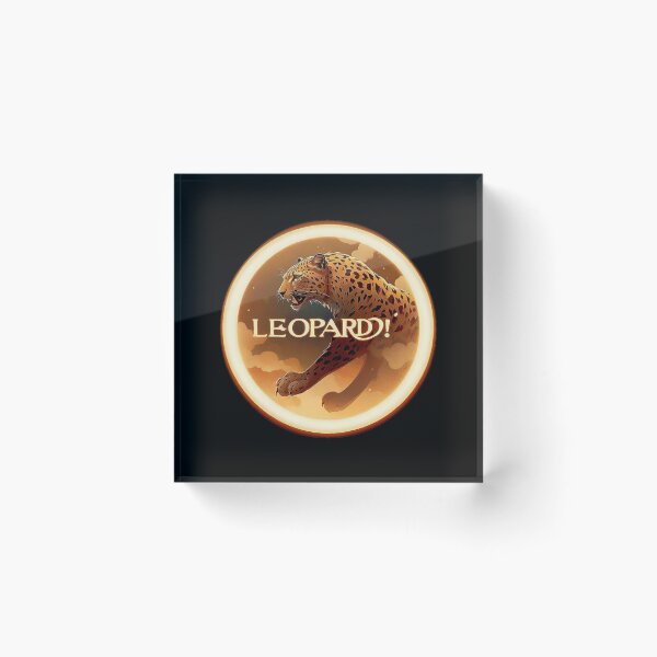 Item preview, Image 3/6 of a fantasy leopard with the large phrase "LEOPARD!" in the center inside a circle. designed and sold by Giulivo Store Graphic.