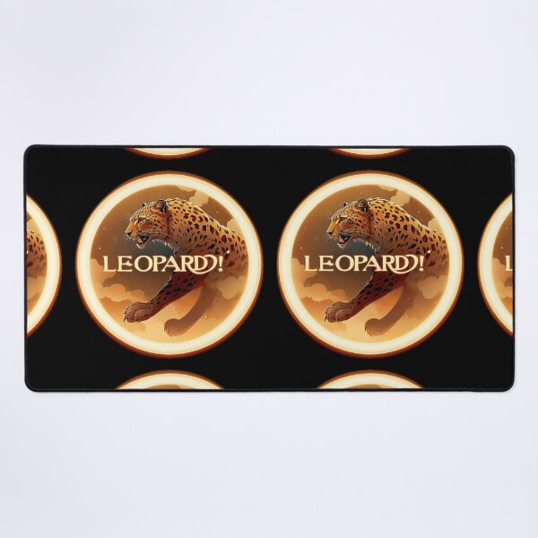 Item preview, Image 3/6 of a fantasy leopard with the large phrase "LEOPARD!" in the center inside a circle. designed and sold by Giulivo Store Graphic.
