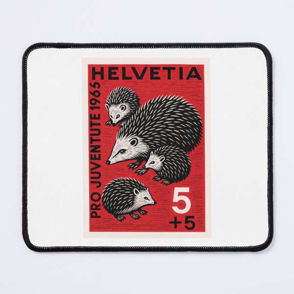 Item preview, Switzerland Hedgehogs Stamp Poster designed and sold by retrographics.