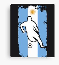 Argentina Flag Soccer Player Canvas Print