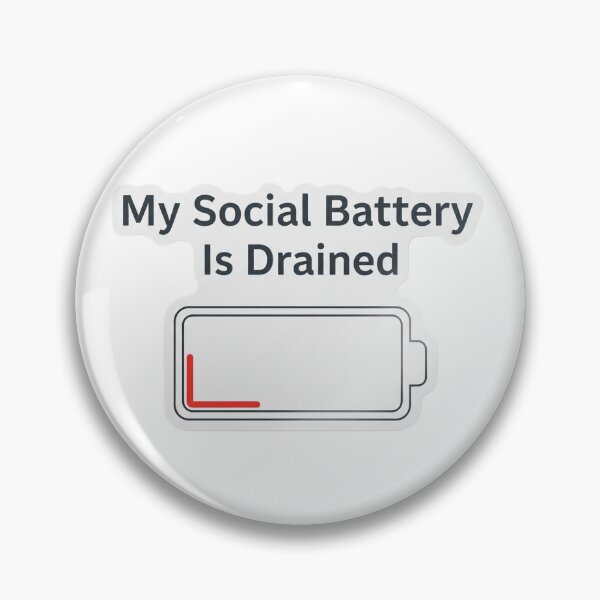 Item preview, My Social Battery Is Drained - Introvert Humor & Relatable Mood designed and sold by StickyGuys.