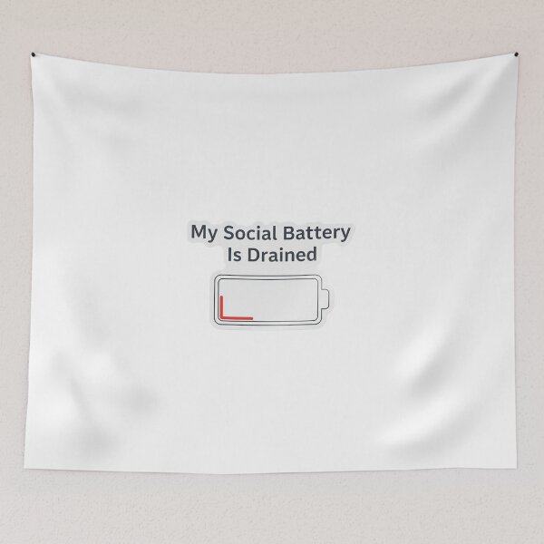 Item preview, My Social Battery Is Drained - Introvert Humor & Relatable Mood designed and sold by StickyGuys.
