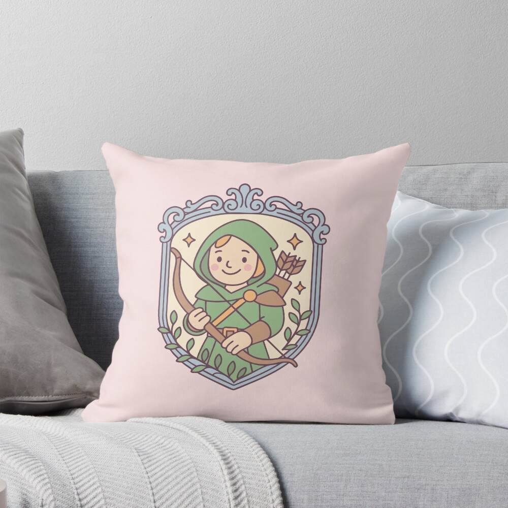 Pastel Ranger Emblem Fantasy TTRPG Throw Blanket