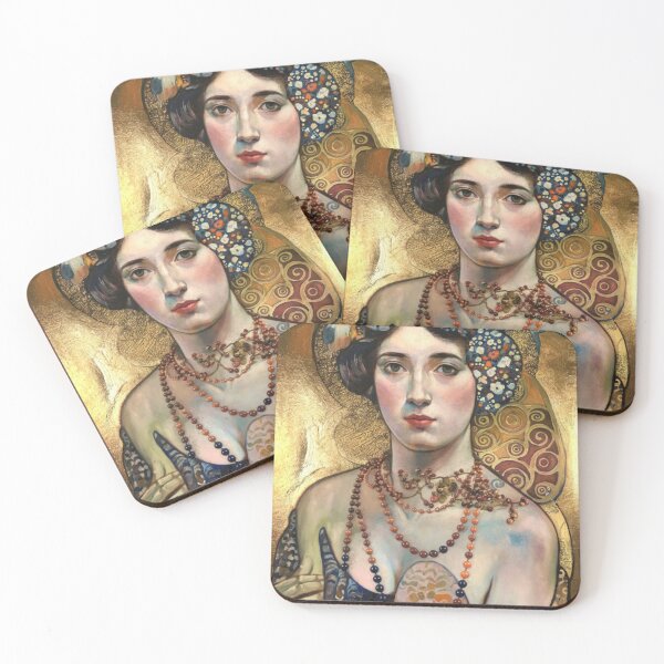 Item preview, Elegant Lady with Floral Crown | Klimt-Inspired Art Nouveau Portrait designed and sold by CARRAANN.