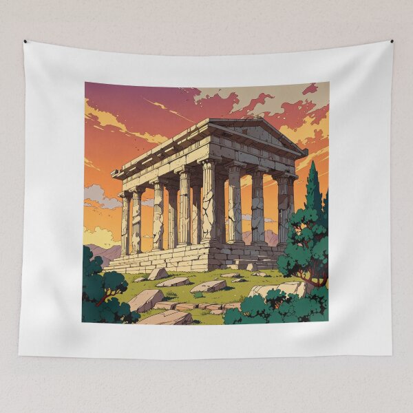 Item preview, Greek temple in ruins designed and sold by BespokeBrushes.