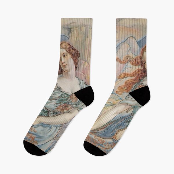 Item preview, Woman Amidst Nature | Art Nouveau Landscape Portrait Inspired by Mucha designed and sold by CARRAANN.